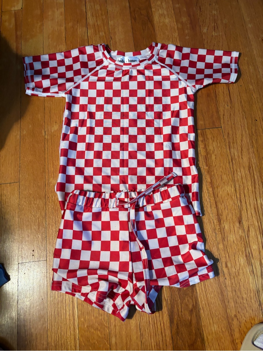 Hanes Kids Red & White Check Short set
Could be a swimming set